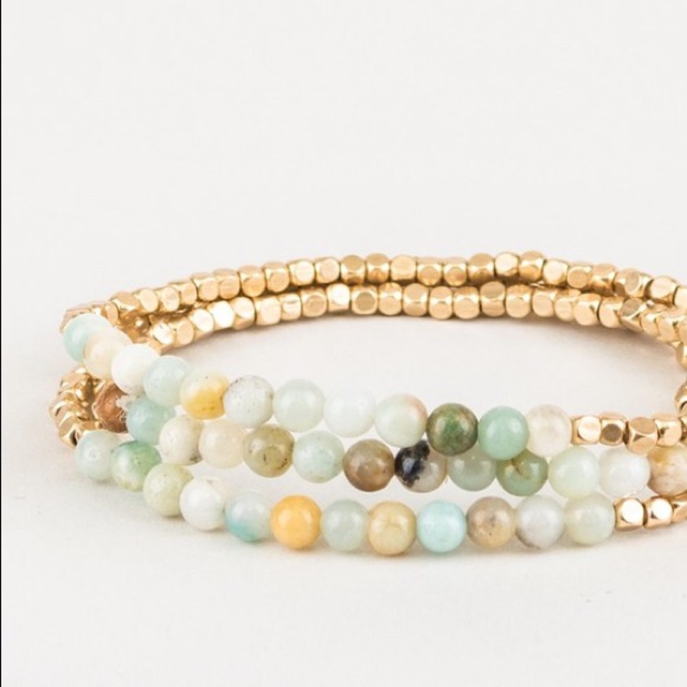 Amazonite Metal Beaded Bracelets